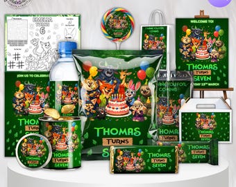 Zootopia 2 Editable Birthday Ultimate Bundle, Chip Bag, Caprisun, Rice Krispy, Invitation, Banner, Kids Party Favors, Digital Download ZP1