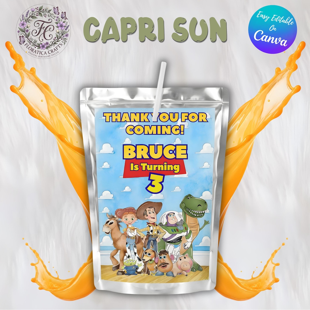 Toy Story Personalized Capri Sun Labels, Woody Buzz Birthday Party ...