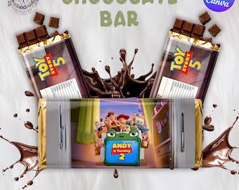 Toy Story Birthday Chocolate Bar Wrapper, Woody Buzz Party Favor (Digital Download)