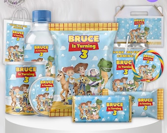 Toy Story Birthday Party Favor Bundle, Custom Chip Bag, Water Bottle Labels (Digital Download)