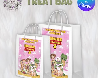 Toy Story Birthday Treat Bag Labels, Woody Buzz Party Favor Wrappers (Digital Download)