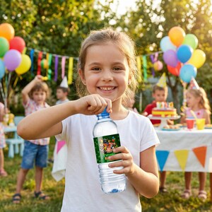 Zootopia 2 Editable Water Bottle Label, Kids Birthday Party Favor, Zoo Animal Drink Wrapper, Fox and Bunny Water Label, Digital Download ZP1 画像 2