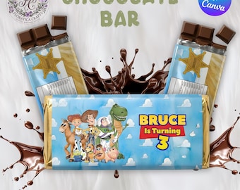 Toy Story Chocolate Bar Wrapper, Woody Buzz Birthday Favor (Digital Download)