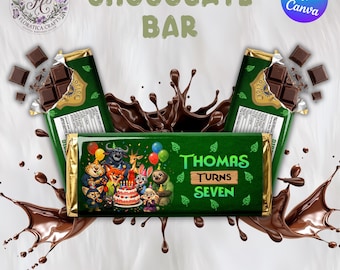 Zootopia 2 Editable Chocolate Bar Label, Kids Birthday Party Favor, Zoo Animal Candy Wrapper, Fox and Bunny Treat, Digital Download ZP1