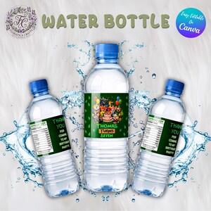 Zootopia 2 Editable Water Bottle Label, Kids Birthday Party Favor, Zoo Animal Drink Wrapper, Fox and Bunny Water Label, Digital Download ZP1 画像 1
