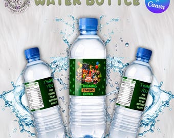 Zootopia 2 Editable Water Bottle Label, Kids Birthday Party Favor, Zoo Animal Drink Wrapper, Fox and Bunny Water Label, Digital Download ZP1