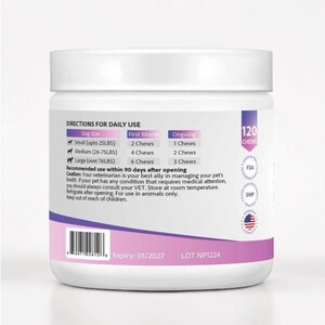 Dog Multivitamins, Pet Chewable Supplements, Supports Brain, Immune, Digestive Health & Skin Coat