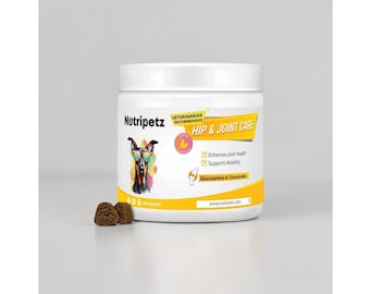 NutriPetz Hip and Joint Dog Chew, Pet Mobility Strength Support