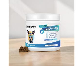 NutriPetz Dog Calming Chews, Hemp Calming for Dogs, Anxiety & Stress Relief