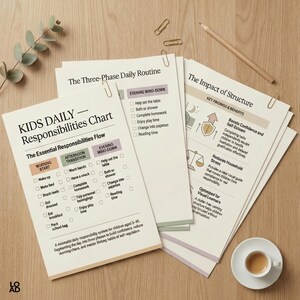 Kids Chore Chart Printable | Visual Routine Chart for Kids | ADHD Friendly Daily Schedule | Morning Weekend Summer  Editable Canva Template