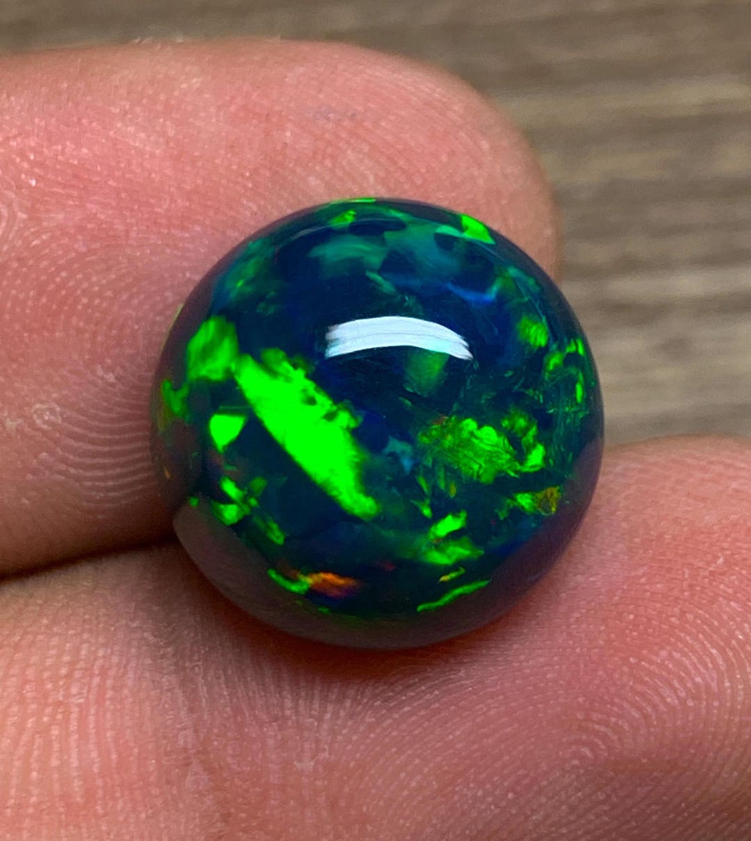 7.60ct Chaff Pattern Ethiopian Black Welo Opal Round Cabochon - Multi ...