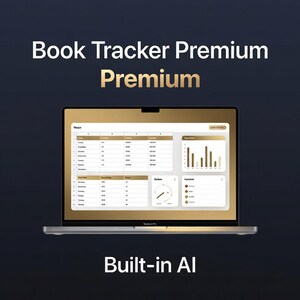 Book Tracker Spreadsheet -- 5 Tabs 31 Formulas -- Reading Log Dashboard Stats Calendar | Google Sheets Excel
