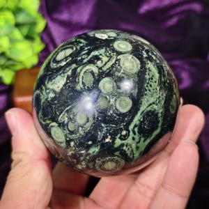 Natural Kambaba Jasper Sphere | Polished Orb with Eye Pattern | Crystal Healing & Home Decor