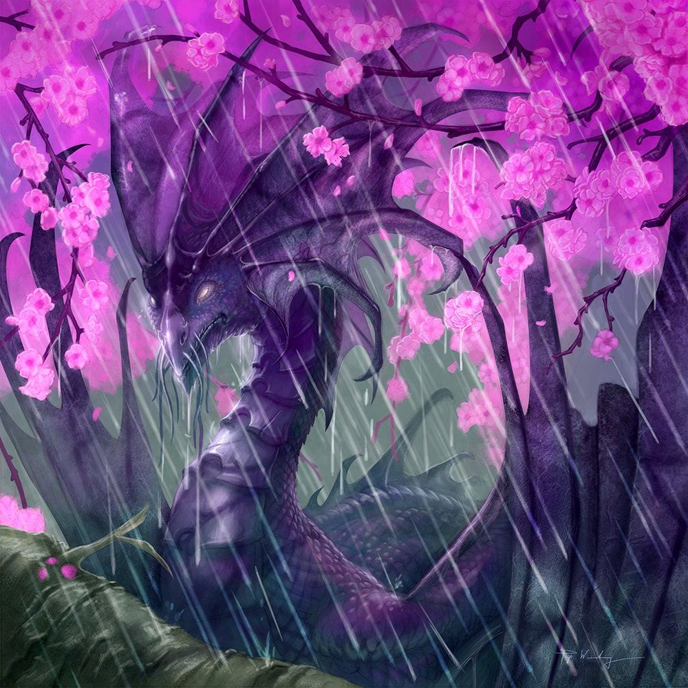 Asano the Wise, Sakura Dragon, Cherry Blossom, Japanese, Fantasy Art