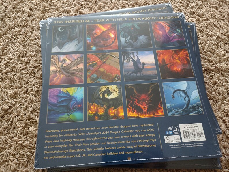 2024 Llewellyn Dragon Calendar, Wall Calendar Etsy
