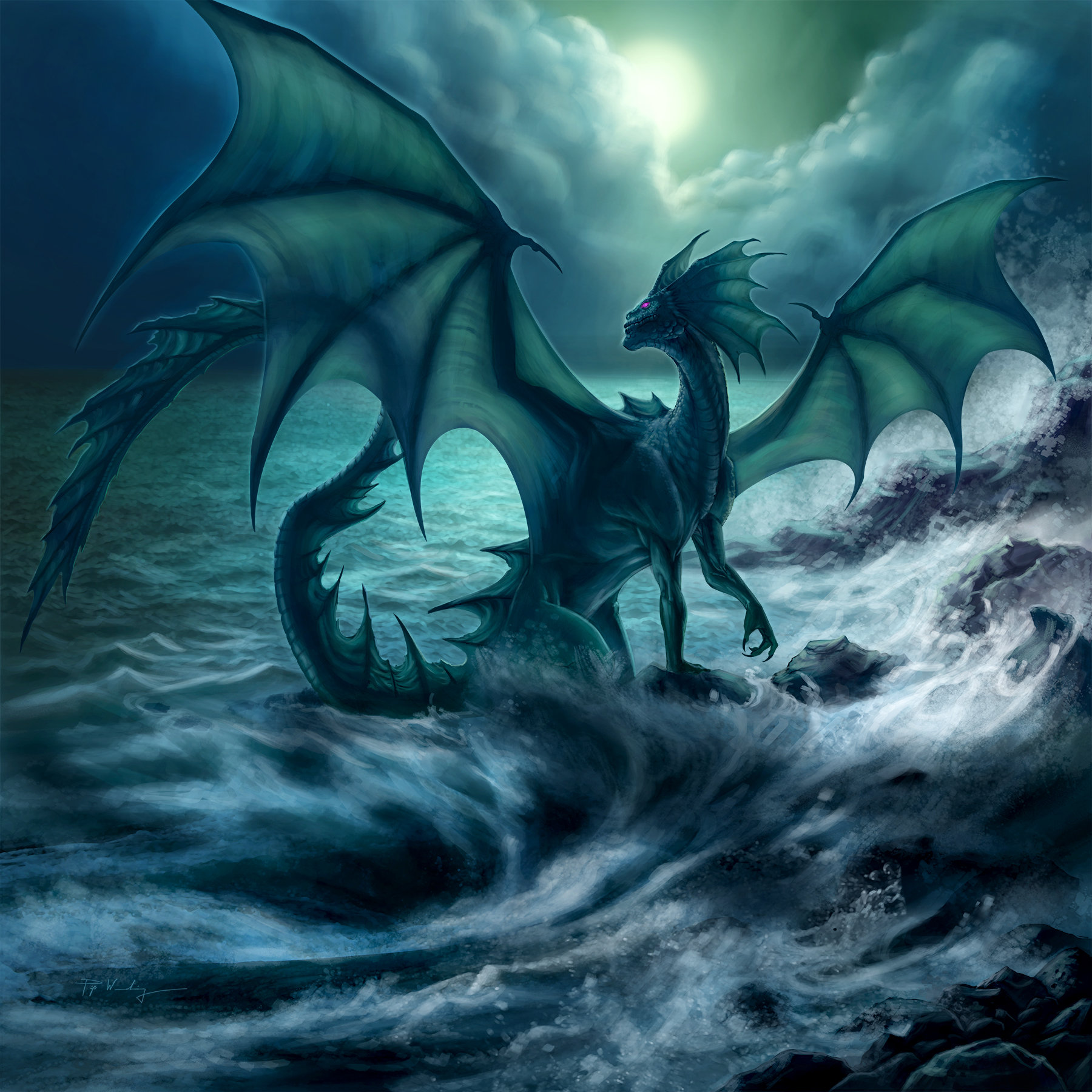 Antiya the Pure Black Dragon Dragon by the Beach Art Print Etsy Canada