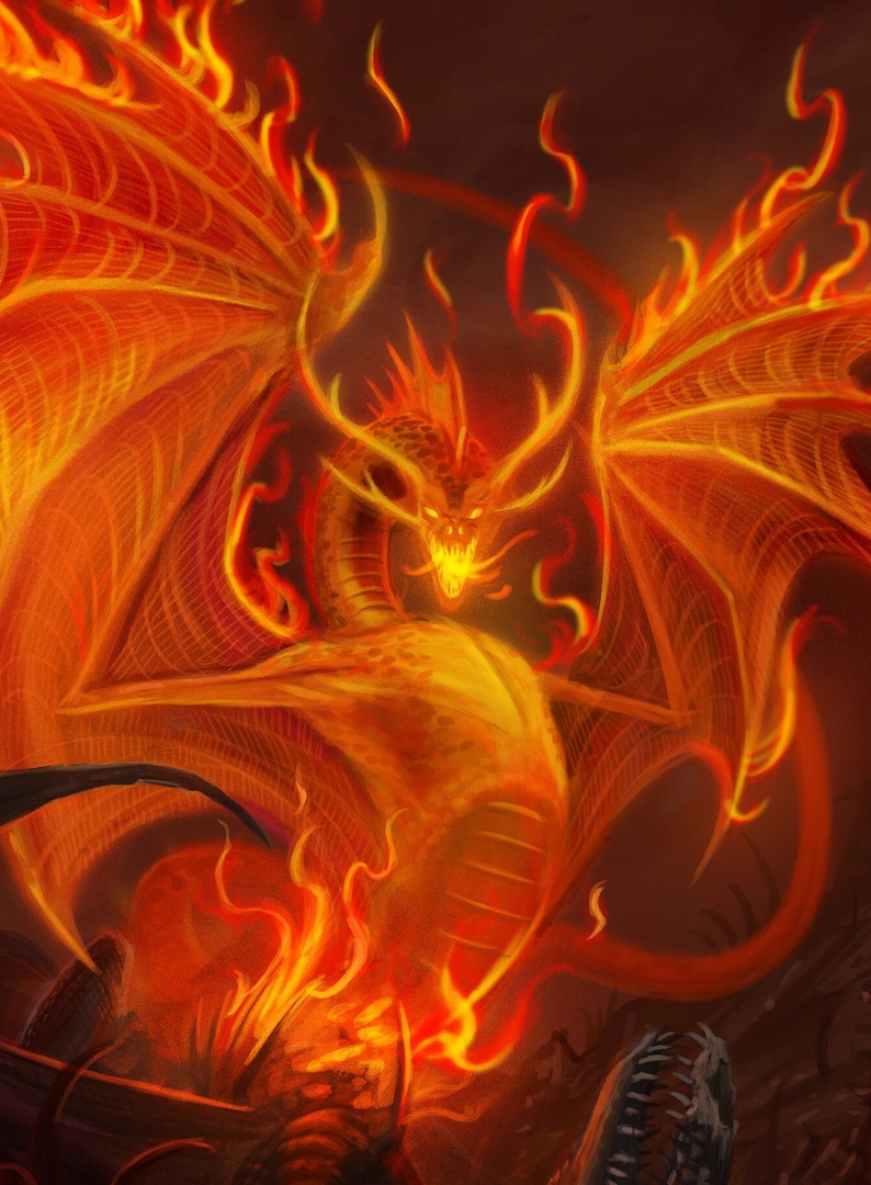 Phoenix Dragon, Reborn Dragon, Fire Dragon Etsy