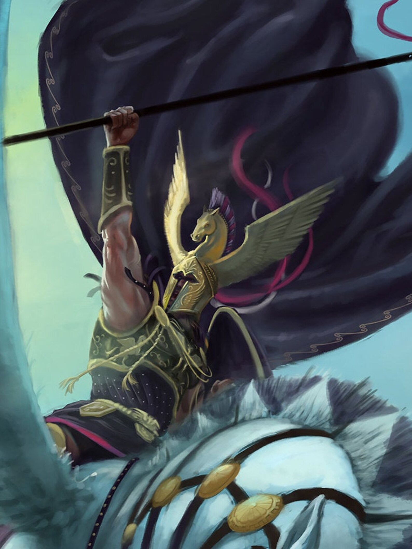 Greek Hero on Pegasus, Hipparchos Art for Wargods of Olympus Etsy