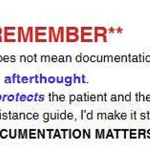 Text graphic emphasizing that documentation protects the patient and nurse, ending with the phrase Your Documentation Matters.