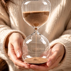 Brown Sand Glass Hourglass, 15 30 or 60 Minute Timer, Minimalist Desk Decor, Personalized Gift