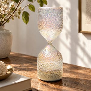 Sanduhr aus strukturiertem Glas, 5-, 15- oder 30-Minuten-Lerntimer, Weihnachtsgeschenk für Kinder, minimalistische Schreibtischdekoration, einzigartiges Weihnachtsgeschenk