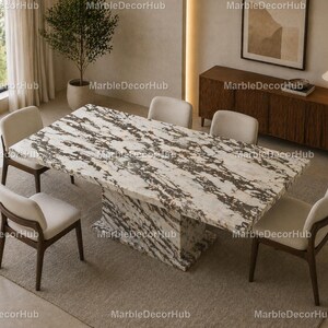 Mesa de comedor de mármol Calacatta Viola, tablero de piedra natural a medida, mesa de comedor rectangular de lujo, mesa de cocina moderna Calacatta Viola
