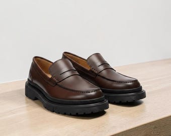 DailyPace Core Style Formal Brown Men's Shoes, Lightweight Casual Loafers, Comfortable Office Footwear