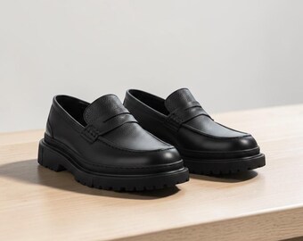 DailyPace Core Style Formal Black Men's Shoes, Lightweight Casual Loafers, Comfortable Office Footwear