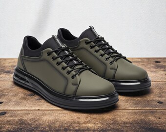DailyPace Core Flex Olive Sneakers | Lightweight, Flexible Men’s Casual Shoes for Everyday Comfort