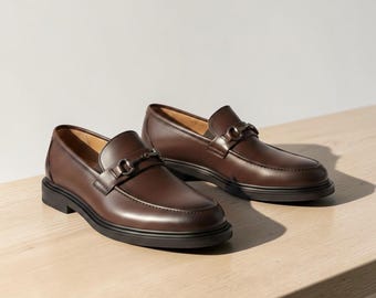 DailyPace Core Style Executive Brown Men's Shoes, Lightweight Casual Loafers, Comfortable Office Footwear