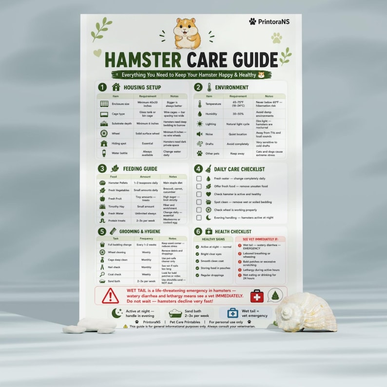 Photo inspiration: Fresh Look at Hamster Care Guide Printable Hamster Care Chart Hamster Checklist
