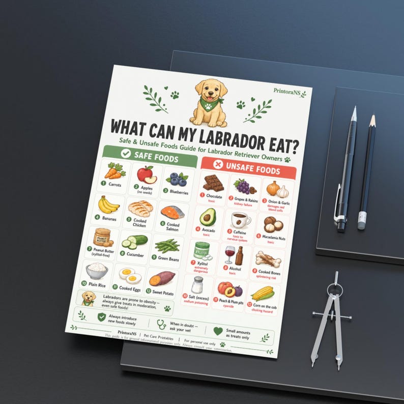 Labrador Retriever Food Guide Printable PDF, What Can My Labrador Eat ...