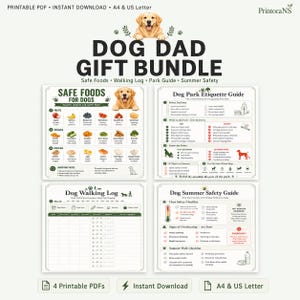 Presentpaket för hundpappa, utskrivbar PDF, fars dag-present till hundpappa, presentset för hundägare, present till honom, hundälskare, present till ny hundpappa