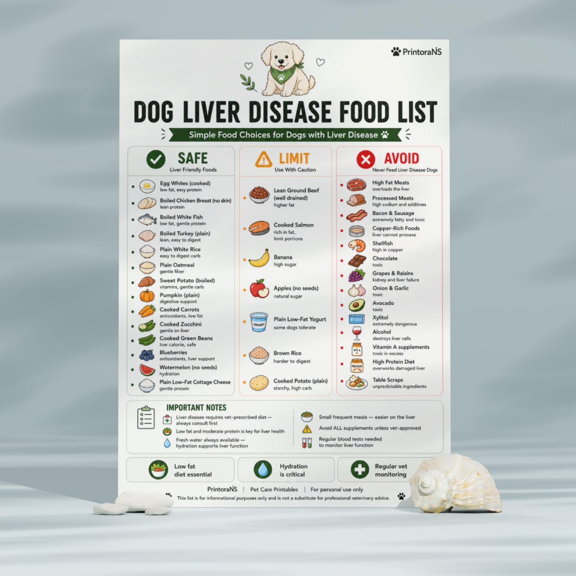 Dog Liver Disease Food List Printable PDF, Liver Friendly Dog Food ...