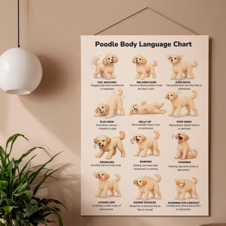 Poodle Body Language Chart Printable, Dog Behavior Chart Poodle, Dog ...