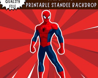 Life Size Spiderman Standee Cutout | Superhero Birthday Party Decor | Printable PNG PDF