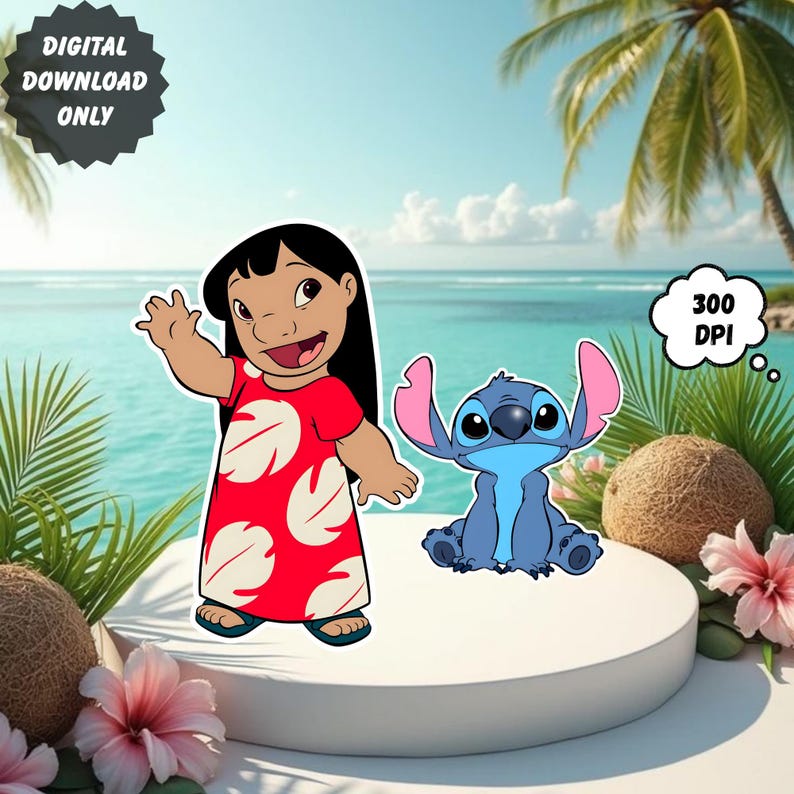 Stitch Standee Lilo & Stitch Birthday Standee PNG, Sublimation Design (digital ...