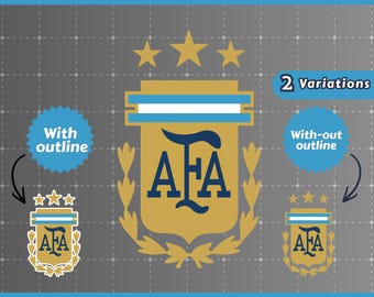 Écusson de football argentin SVG PNG – Logo de l'équipe nationale de football (téléchargement numérique)