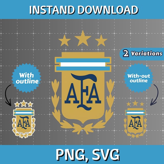 Argentina Soccer Crest SVG PNG – National Football Team Logo (Digital Download)