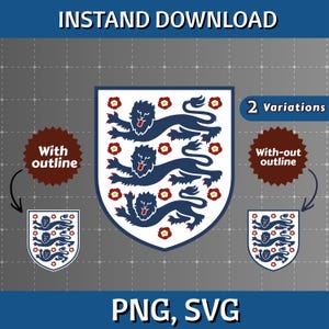 Escudo de la selección inglesa de fútbol en formato SVG y PNG – Logotipo de la selección nacional de fútbol (descarga digital) imagen 1