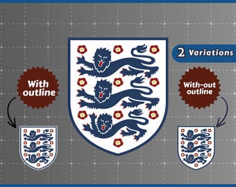 Écusson de football Angleterre SVG PNG – Logo de l'équipe nationale de football (téléchargement numérique)