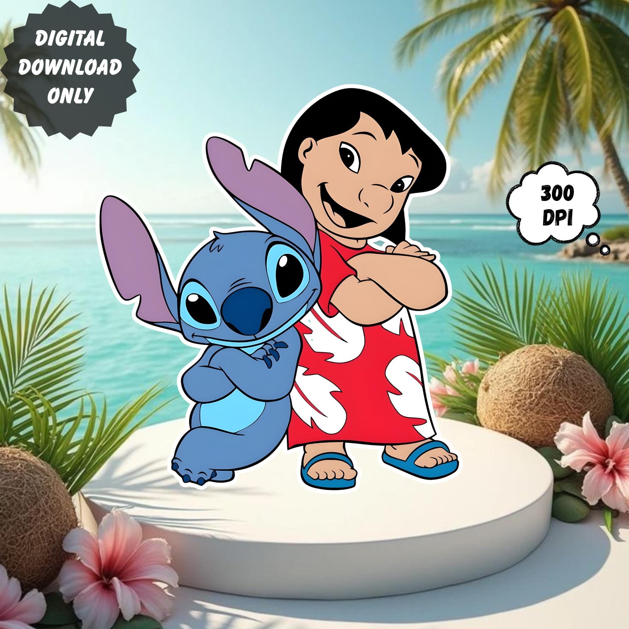 Stitch Standee Lilo & Stitch Birthday Standee PNG, Sublimation Design (digital ...