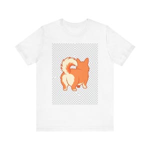 Maglietta con illustrazione di una mamma Corgi con le zampe tozze.