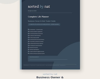 Business Owner Estate Planner Guide | Sole Trader Executor Admin (PDF Download)