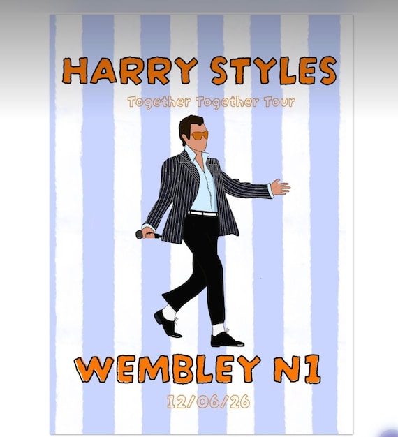 ハリースタイルズ　ポスター Harry Styles Together Together Tour Poster - Wembley Night 1 - Etsy