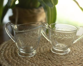 クリスタルフォストリア ホリー クリア クリーマーとオープンシュガーボウルセット