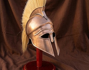 Personalised Spartan Corinthian Helmet, Steel Warrior Armor, LARP Costume Headpiece, Historical Decor