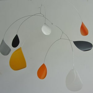 Hanging Mobile, made to order, kinetic, eco home decor, orange mobile, colourful home, custom colours mobile, kids mobile, yellow mobile image 7