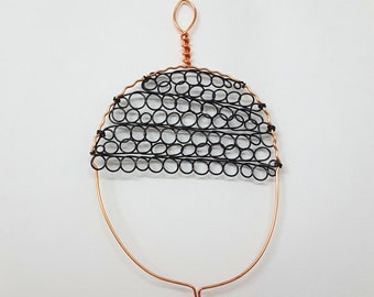 Wire acorn hanging decoration, nature inspired home decoration handmade by Becky Crawford from Spacefruit