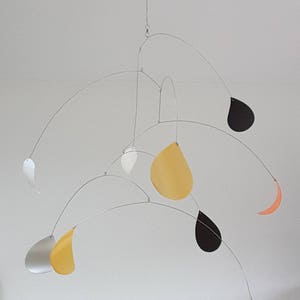 Hanging Mobile, made to order, kinetic, eco home decor, orange mobile, colourful home, custom colours mobile, kids mobile, yellow mobile image 6